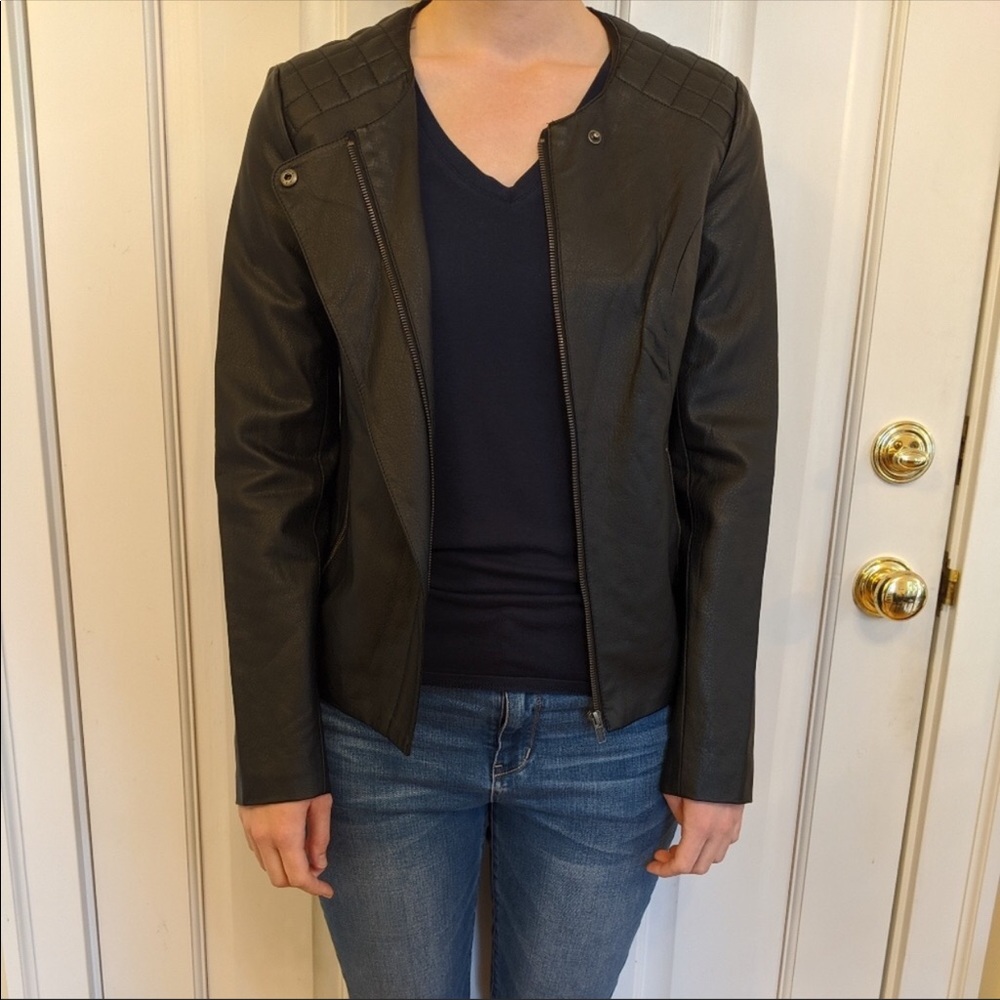 Faux Leather Jacket - French Connection Size 8